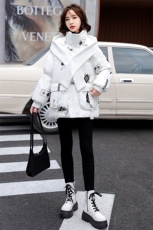 羽绒服女中长款2023年冬季新款韩版宽松显瘦90%白鸭绒外套潮，女装羽绒服，火爆靓佳人