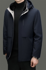 2023男士羽绒服连帽短款冬季男装中年爸爸装加厚保暖白鸭绒外套，男装羽绒服，电商B212（原钱塘6029）