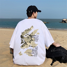 电商DSA028-DTP1221特P19棉230克纯棉短袖港风印花男，男装T恤，电商A028