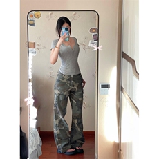 【有货】军绿色伐木迷彩工装裤男美式vibe裤子高街K7049LL-特P55，男装工装外套，星座1007（原301D）