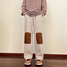设计感补丁裤子男潮牌直筒裤高街美式复古阔腿休闲裤K07701-P48，男装休闲裤，星座308B-1