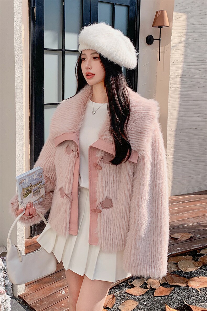 新款现货！冬装环保皮草皮毛一体外套2C133-8823-P225-K338,女装短外套,2C133