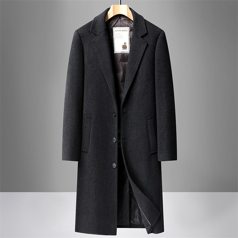 新款男士呢子大衣加厚加鹅绒内胆防寒保暖309B-3-9822-P390,男装棉衣,星座1409-3