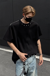 夏季宽松美式高街个性短袖潮XZ808B-WH057-P48图片
