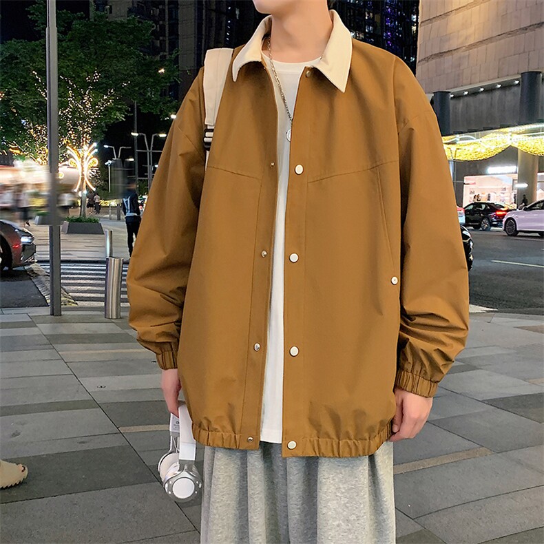秋季新款宽松夹克男撞色衬衫领上衣外套DSA157B-JK7863-特P70,男装夹克,电商A157B
