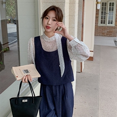 【大货】Q2501P175K248仿牛仔三件套[2D113]，女装套装/套裙，2D113