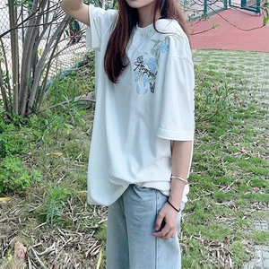 万针全刺绣解构设计260克重磅双纱纯棉高品质美式高街短袖T恤特35图片