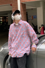 特P48无差价新款秋季百搭格子潮流长袖衬衫-HS2291港风，男装衬衫，电商A003