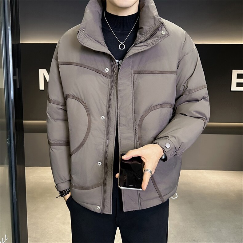 标90白鸭绒店主风轻奢无帽立领宽松休闲羽绒服外套M639-P320,男装羽绒服,电商A413