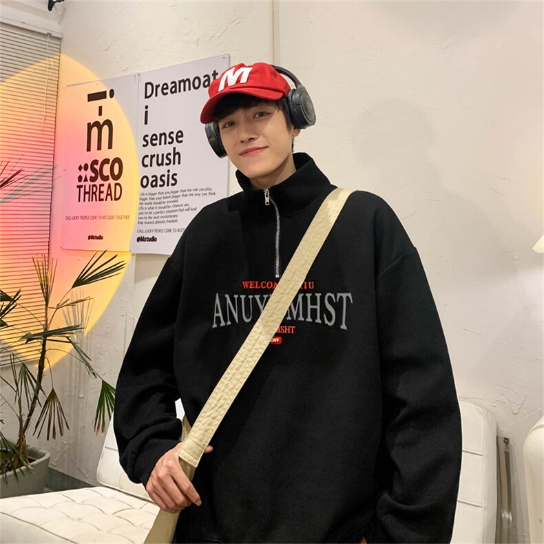WY34-P33港风加绒Polo卫衣,男装卫衣,星座1501-1
