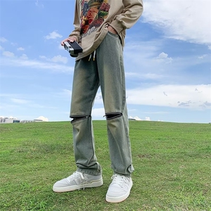 青春流行ins男直筒水洗牛仔裤T8803 P42图片