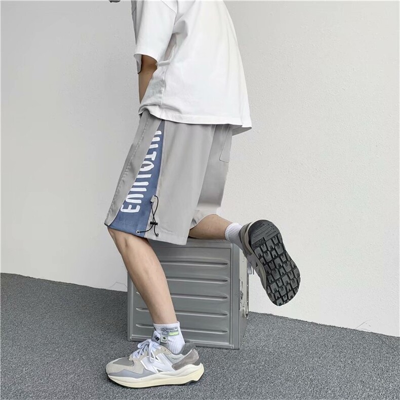 五分短裤男夏季篮球裤潮牌宽松直筒拼色港风休闲运动裤DK695-P28,男装休闲裤,星座1008