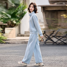 2025新款春装休闲刺绣半拉链卫衣两件套，女装卫衣/绒衫，梦懿尔