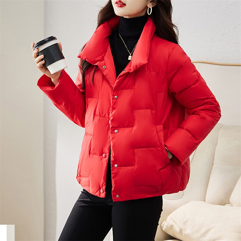 现货羽绒服女连帽新款短款小个子面包服时尚宽松休闲保暖轻暖外套,女装羽绒服,贵人树
