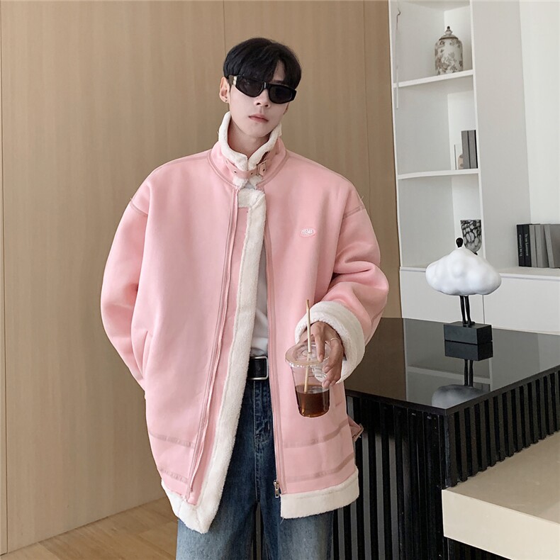 港风麂皮绒皮毛一体羊羔毛棉衣男夹克潮棉衣男YG7538P145控188,男装夹克,星座227-7