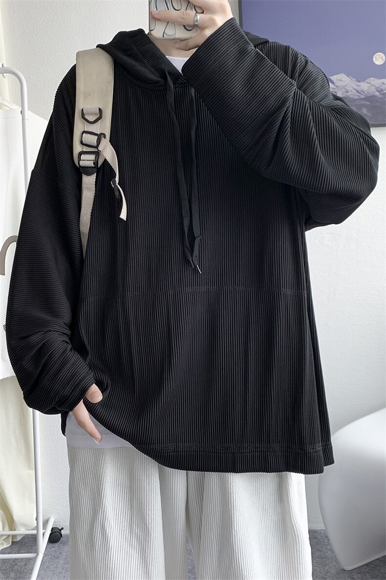 秋冬新款港风情侣褶皱卫衣连帽套头宽松休闲外套ins潮H209/P55,男装卫衣,钱塘713