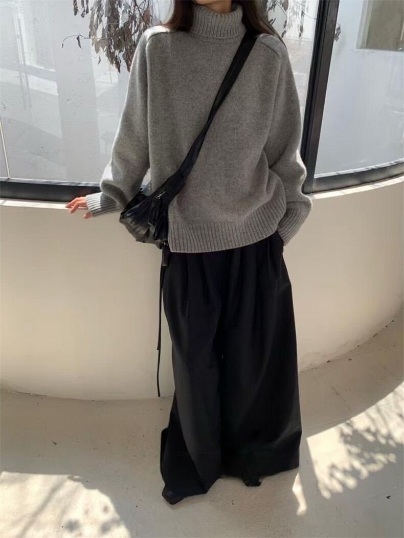 常规款通勤套头高领纯色经典女士气质毛衣高级,针织衫/毛衣,圣旺供货