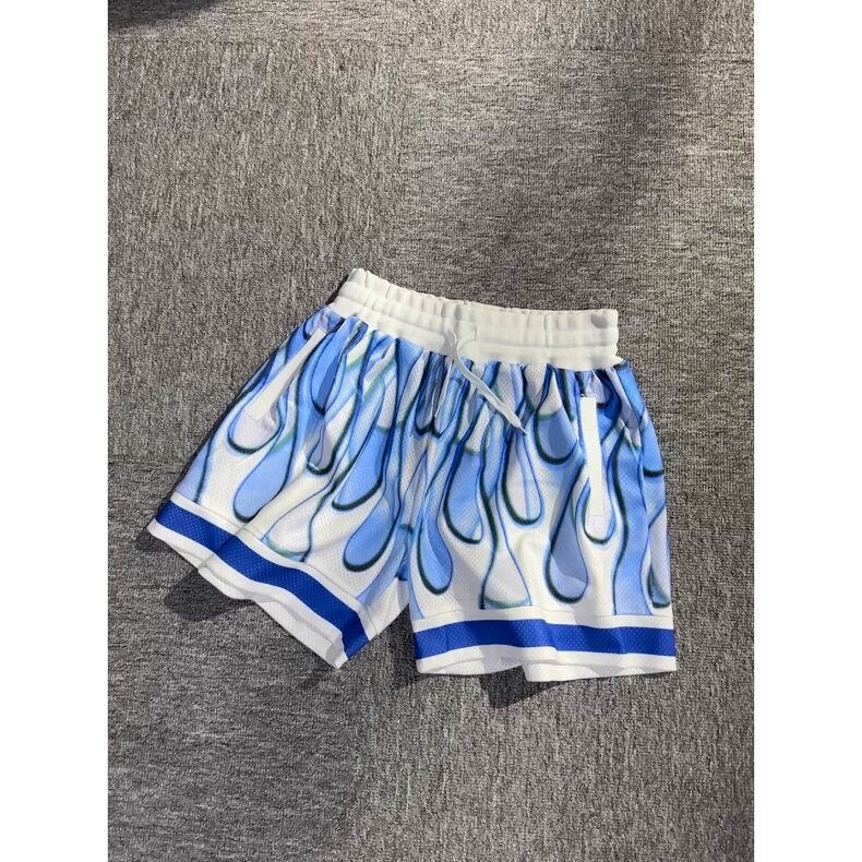 美式蓝色火焰主题四五分裤男夏季休闲健身篮球不过膝短裤K42,男装牛仔裤,星座1116A（原606A-3）