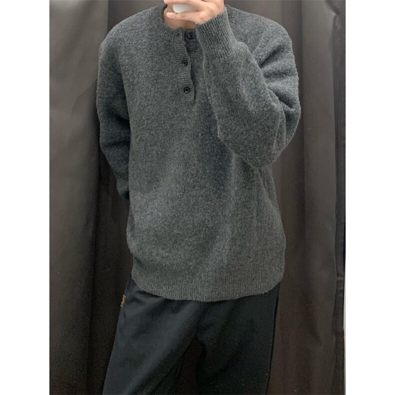 【有货】PLMY1LL-特P58亨利领毛衣男秋冬美式复古针织衫,男装针织衫/毛衣,星座1007（原301D）