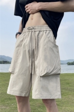 供视频~双层大口袋工装短裤防水面料A454特P35控55，男装牛仔裤，电商A309