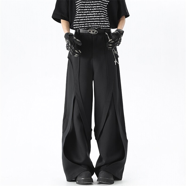 新款垂感西裤马吉拉拖地长裤立体裁剪225-2-K02-P68控88，男装西裤，星座225-2