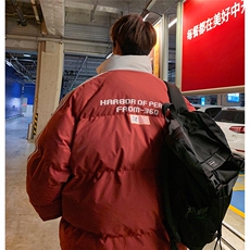 EQ336美式拼接撞色印花棉服外套男2024新款情侣装冬装面包服棉衣，男装棉衣，电商C306-1