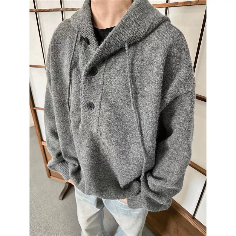 美式复古连帽毛衣针织衫男女秋冬新款潮牌宽松百搭外套LM333-P58,男装针织衫/毛衣,星座1008