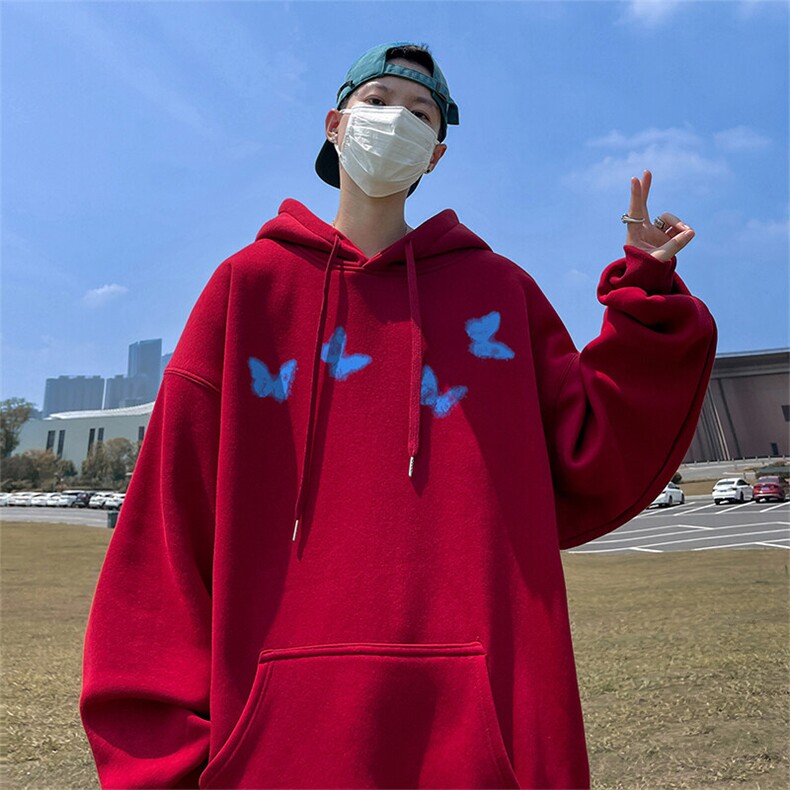 抖音得物供货可提供视频春装重磅美式宽松连帽卫衣DL2439,男装卫衣,电商A486-1