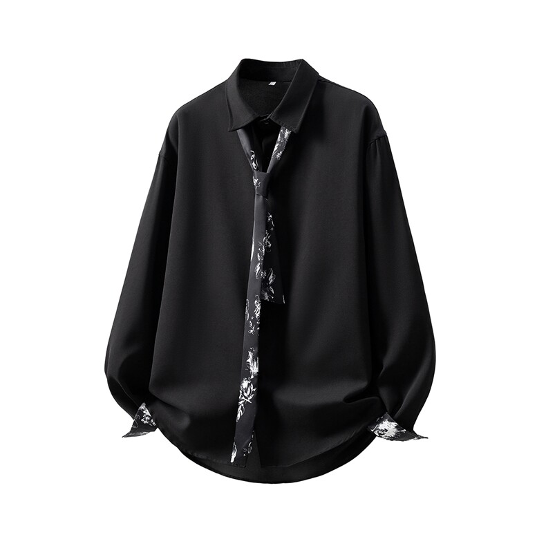 情侣领带款M-5XL大码聚酯纤维防晒衣长袖衬衫男7974P45控68，男装防晒衣，星座226-1