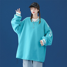 2024春装新款慵懒流行设计感小众纯色宽松V领卫衣B01P55控68，男装卫衣，A247A