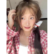 TC736-P45新款复古文艺风红色格纹衬衫女美式慵懒风宽松百搭潮，男装衬衫，星座617A-2