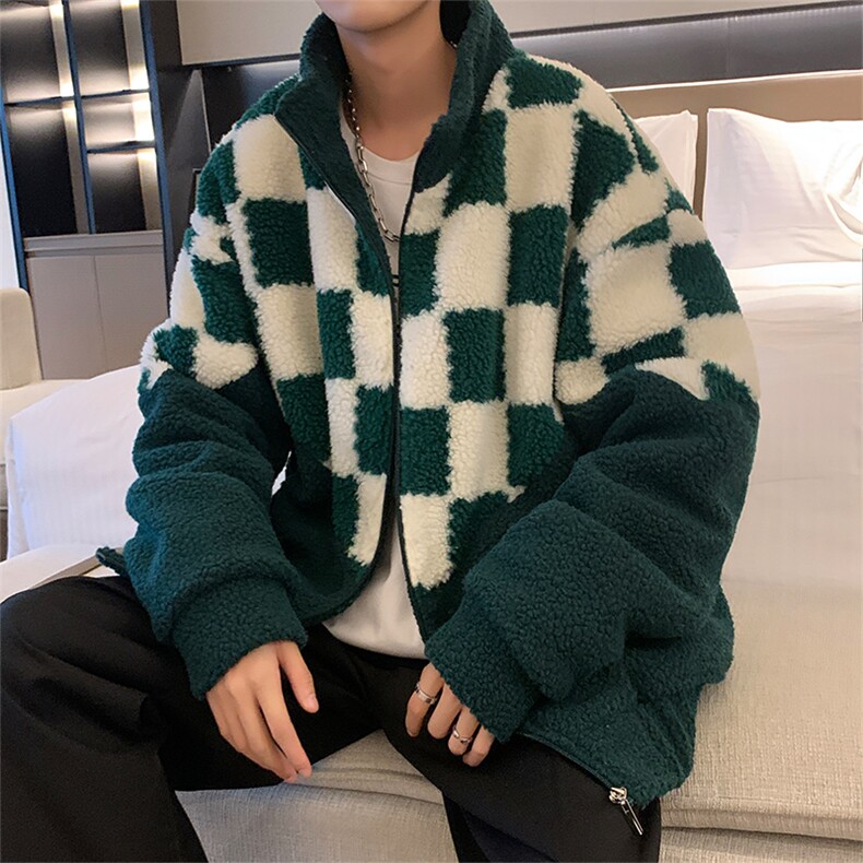 冬季羊羔毛外套男潮牌立领棉服棉衣A328P100控148,男装棉衣,电商A309