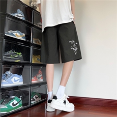夏季新款潮流舒适透气新中式刺绣宽松短裤B315-K24131-p35控48，男装牛仔裤，电商B315