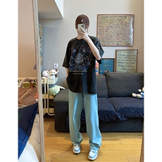 8XL-M特大码高级垂坠感休闲裤男薄款冰丝裤宽松直筒拖地裤K964P48，男装休闲裤，电商D206-1
