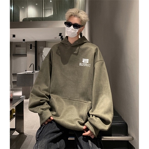 抖音得物供货提供视频 秋冬重磅美式麂皮绒连帽卫衣 JLM33图片