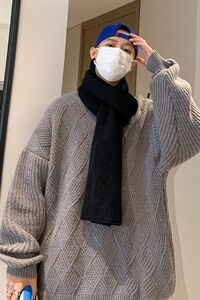 2021个性针织衫宽松毛衣男圆领纯色柔软潮流35109P68控88图片
