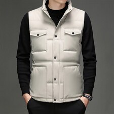 S72097冬季男士白鸭绒羽绒服保暖马甲修身潮流帅气P190图片
