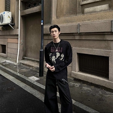 欧美男头印花长袖T恤衫D328-CX7705-P29，男装T恤，电商D328