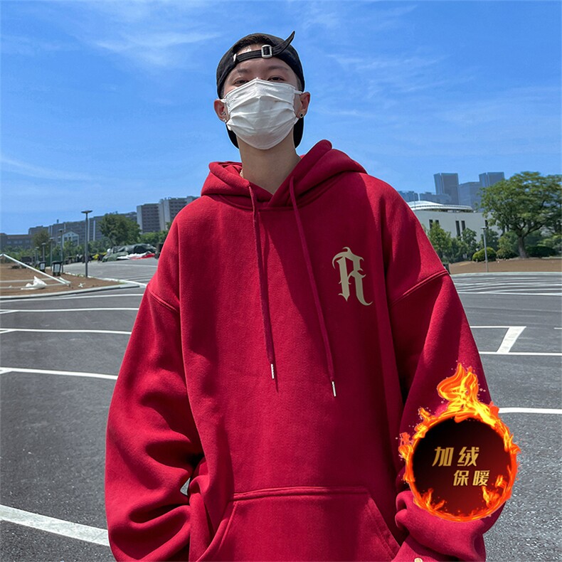 500克重磅秋冬美式加绒加厚卫衣外套DL225常规特P35绒特P40,男装卫衣,电商A486