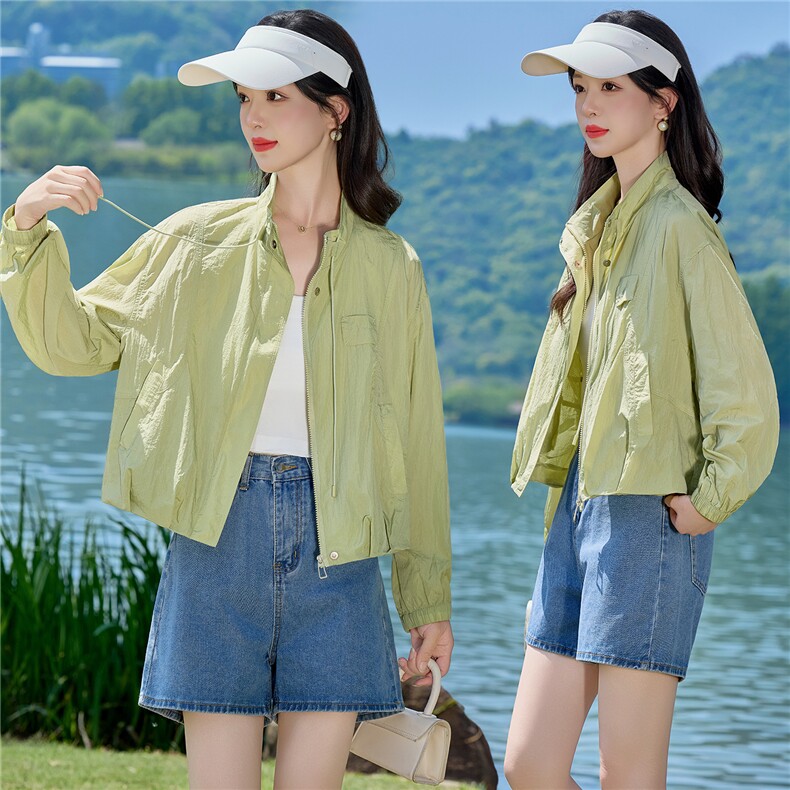 薄款防晒衣女2026新款夏季休闲宽松立领小个子轻薄透气上衣,女装防晒衣,梦懿尔