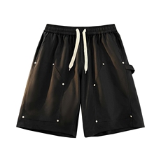 夏季铆钉抽绳短裤男夏季设计宽松休闲潮流百搭短裤DK339P-25，男装牛仔裤，电商A128