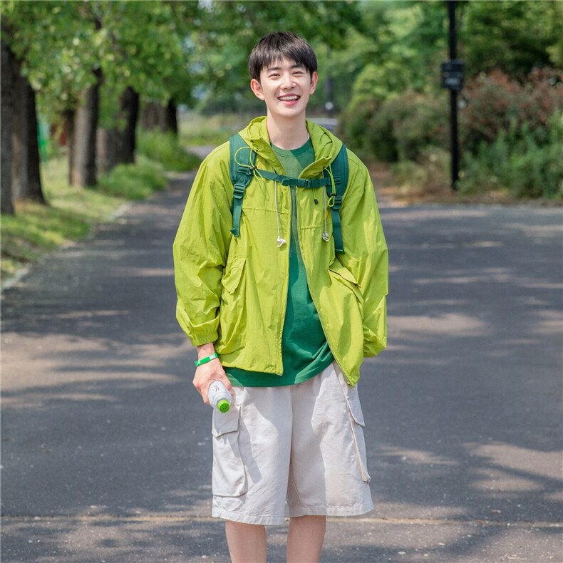 户外骑行UPF50+防晒衣女夏2025轻薄款速干透气绿色防晒服外套潮,男装防晒衣,星座1210-1