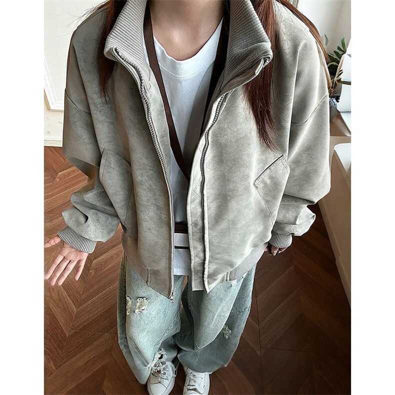 PU皮衣外套男冬季季棒球服美式复古飞行员夹克WL8133-P65夹棉75,男装夹克,星座1008