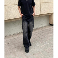 牛仔裤男款青年阔腿宽松慵懒松弛感工装牛仔裤直筒长裤NA058，男装牛仔裤，星座1116A（原606A-3）