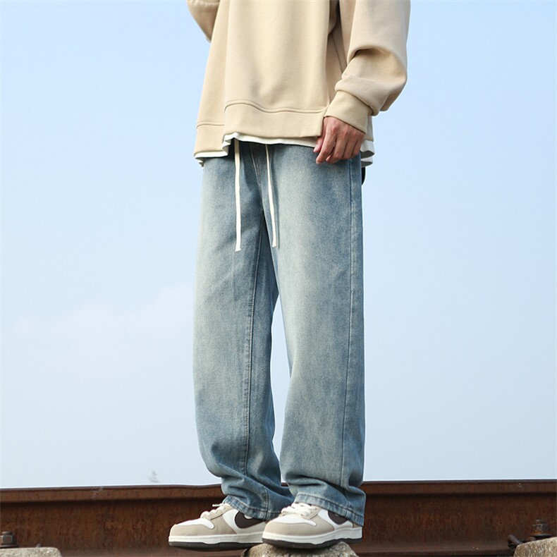 水洗直筒修身微喇牛仔裤三色高弹力高品质有大货-有加绒G136，男装牛仔裤，星座910