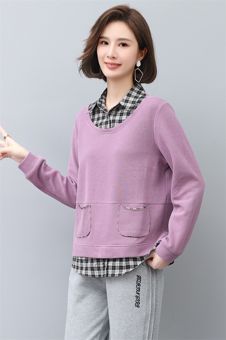2024年秋季新款韩版休闲百搭卫衣女长袖气质减龄上衣服女打底衫棉,女装卫衣/绒衫,忆绮罗