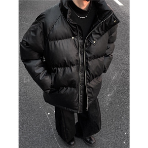 美式pu皮棉服加厚黑色立领皮棉衣男冬季潮牌百搭机车保暖棉袄p88图片