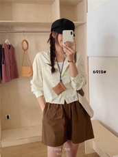 2025年夏季日常百搭宽松型时尚，女装衬衫，洛丽兰可
