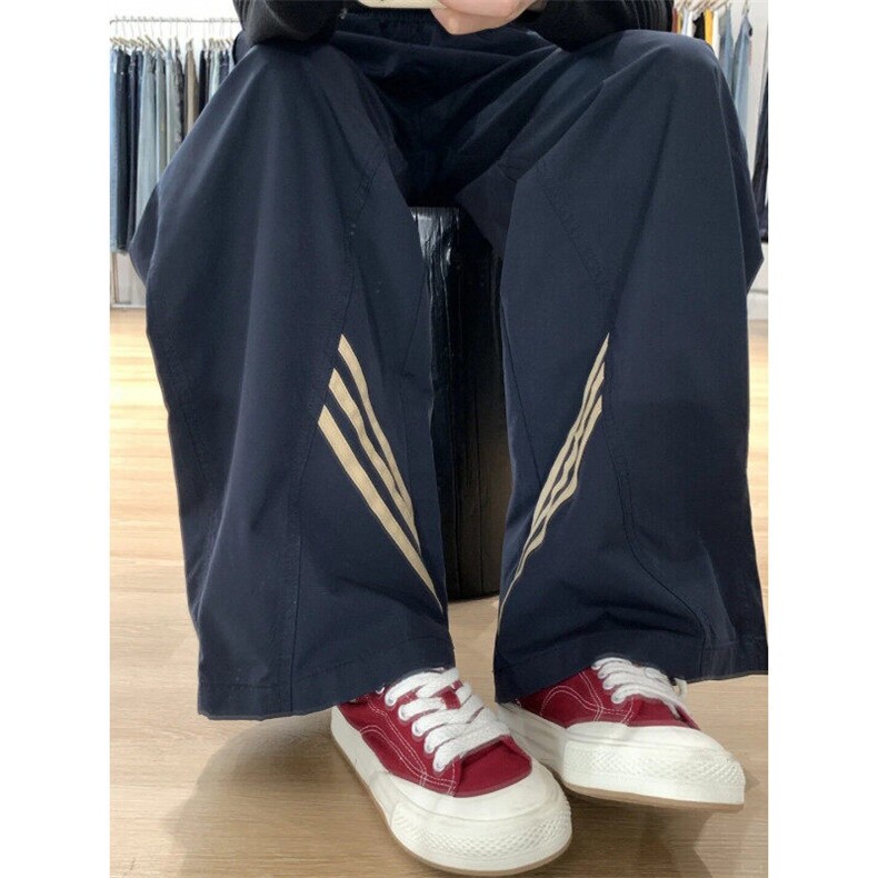 【有货】ZQ678ZZ-特39美式复古条纹休闲裤宽松直筒抽绳冲锋裤子,男装休闲裤,星座1007（原301D）