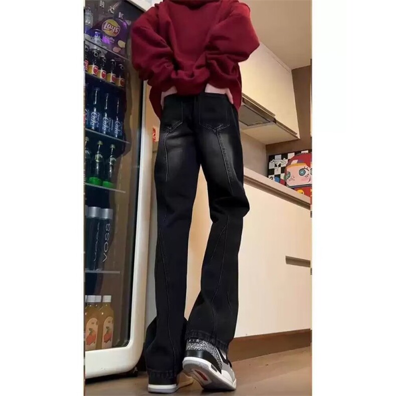 美式潮牌牛仔裤男拼接解构微喇直筒弹力修身裤子513ACK2703P43,男装牛仔裤,星座513A